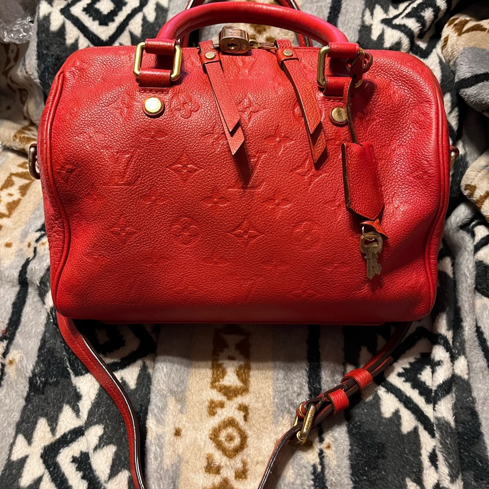 Louis Vuitton EUC COA* Speedy Bandouliere Empriente Cherry - Picture 3 of 17